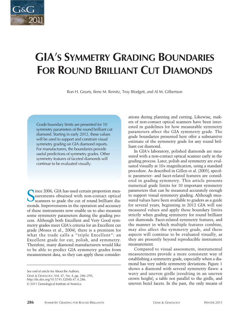 GIA's Symmetry Grading Boundaries for Round Brilliant Cut Diamonds