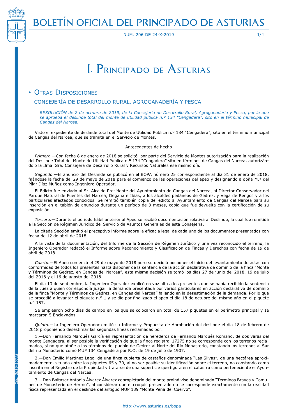 Boletín Oficial Del Principado De Asturias