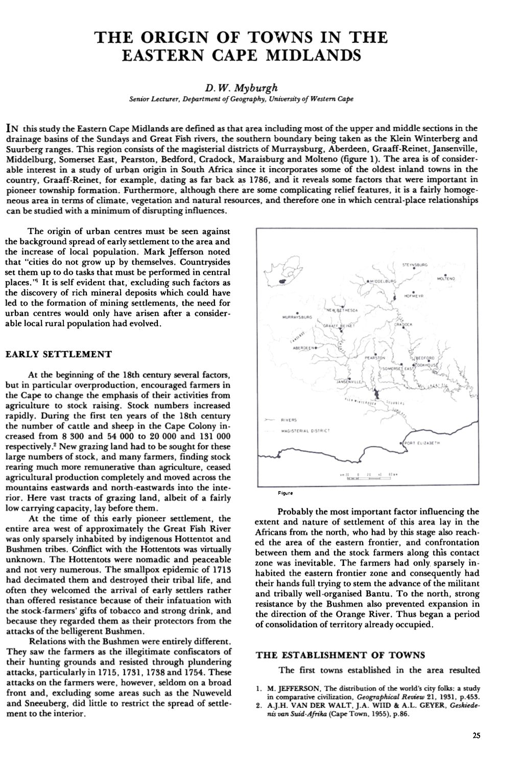 The Origin of Towns in the Eastern Cape Midlands