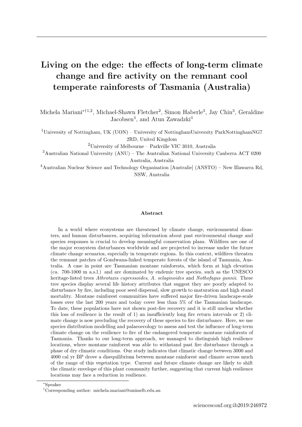 The Effects of Long-Term Climate Change and Fire Activity on the Remnant