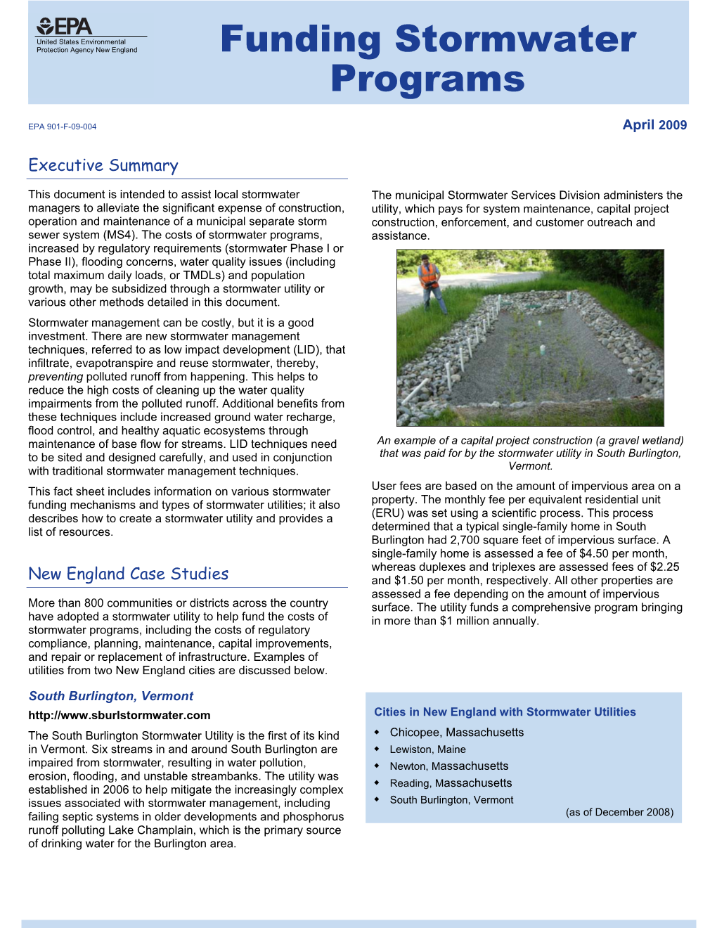 Funding Stormwater Programs