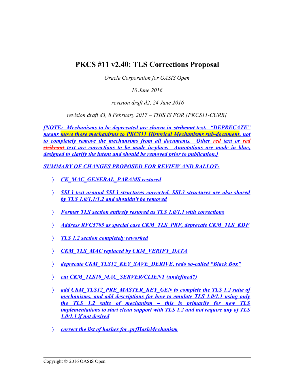 PKCS #11 V2.40, TLS Corrections Proposal