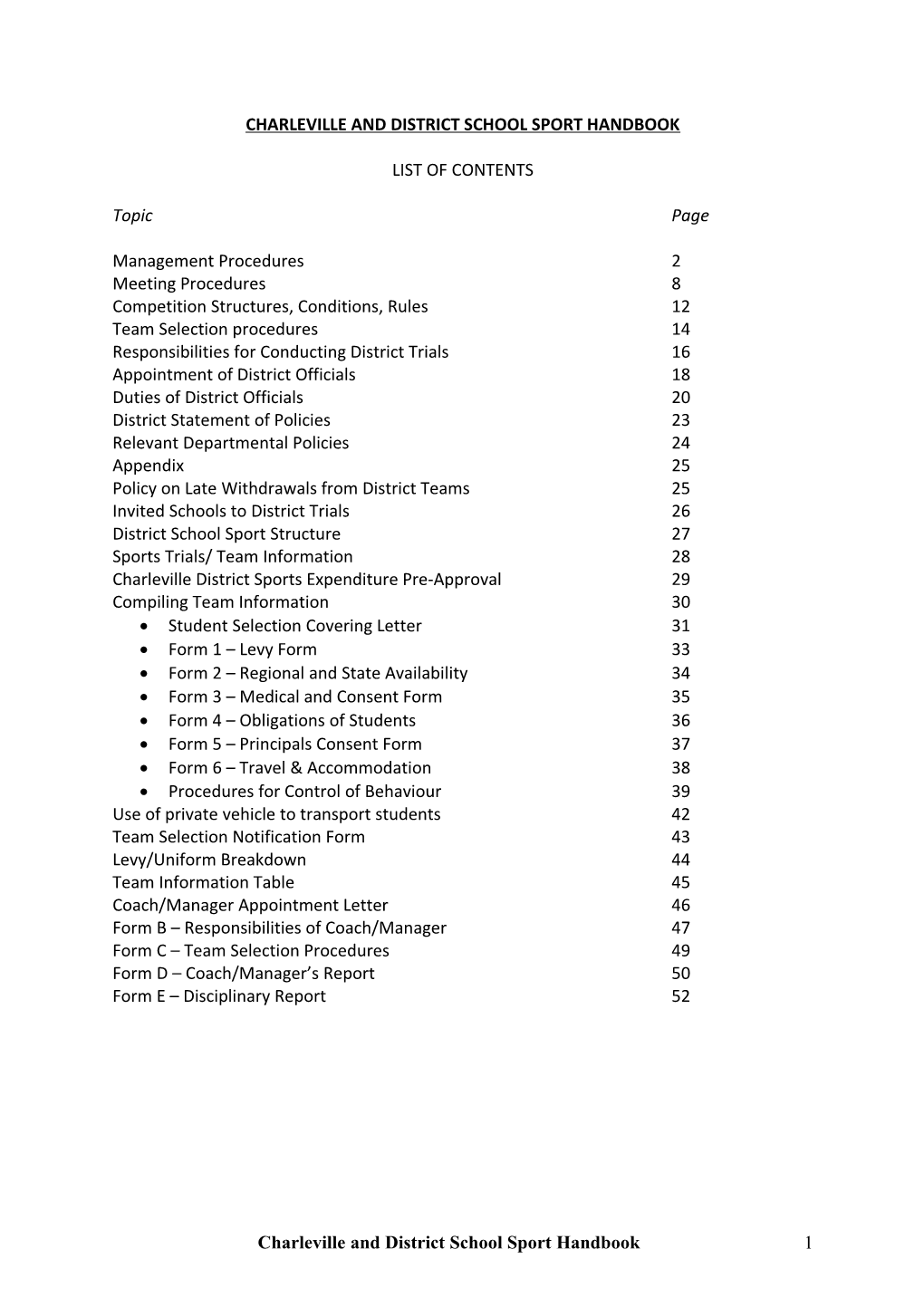 Charleville and District School Sport Handbook