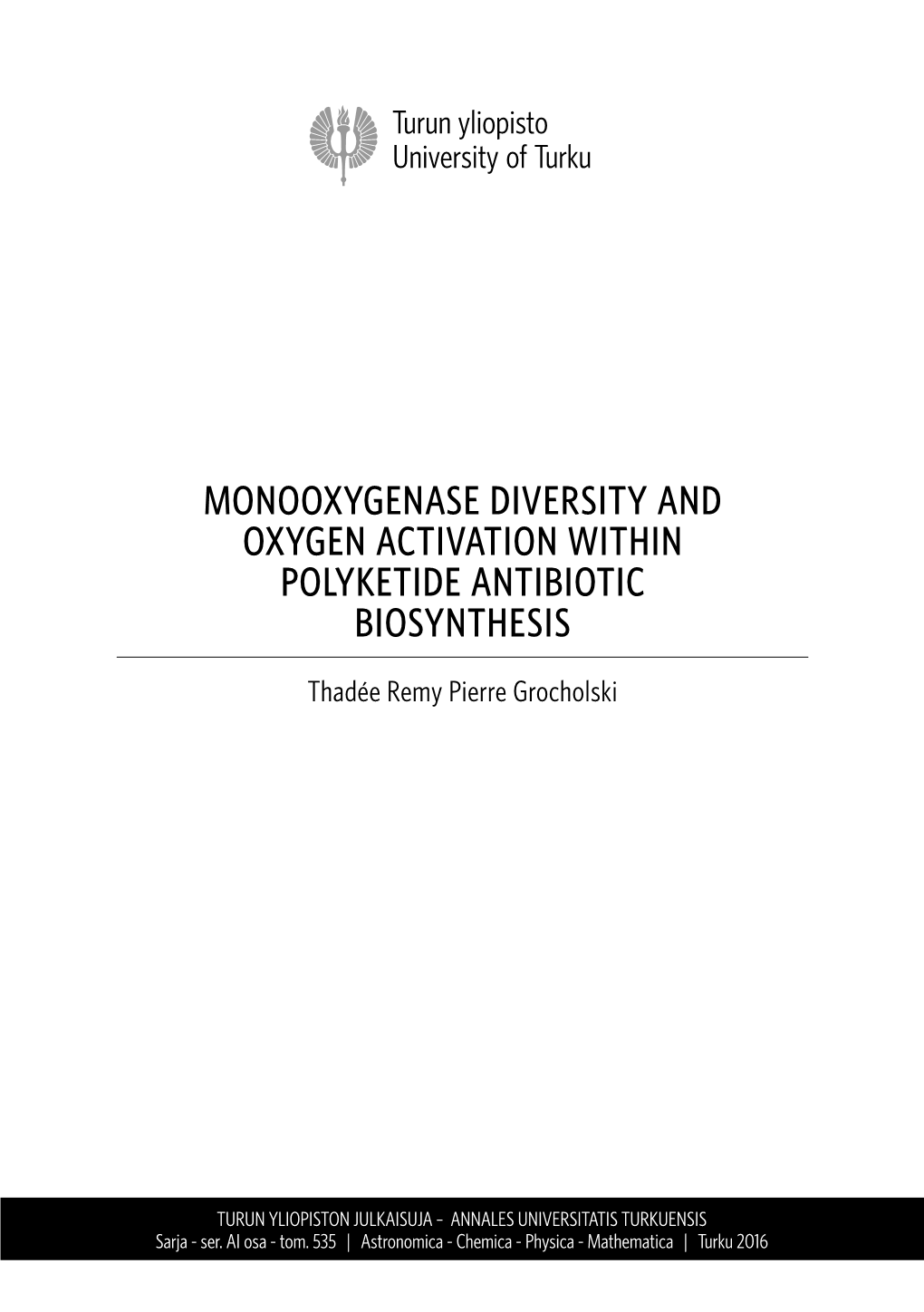 Monooxygenase Diversity and Oxygen Activation Within Polyketide Antibiotic Biosynthesis