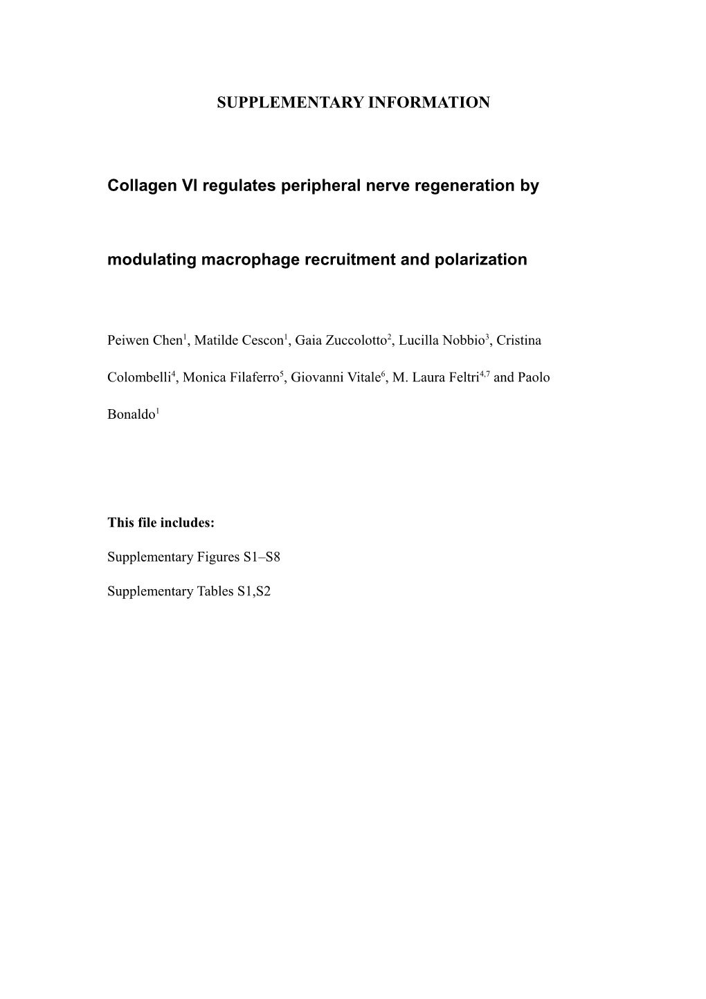 Collagen VI-Dependent Recruitment and Activation of Macrophages Induce Peripheral Nerve