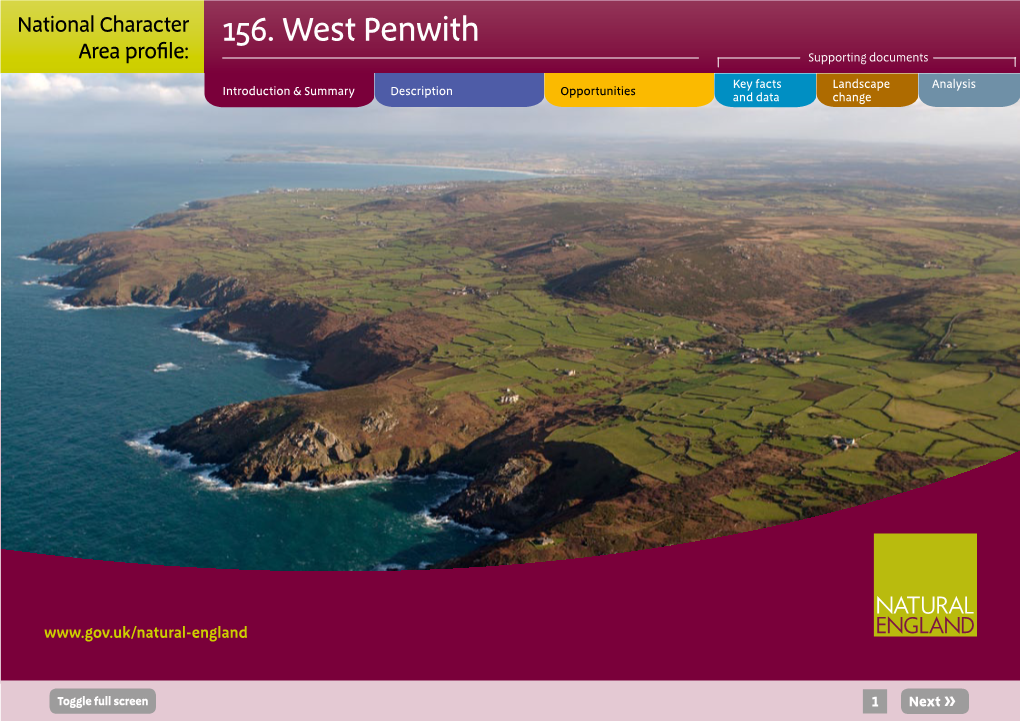 156. West Penwith Area Profile: Supporting Documents