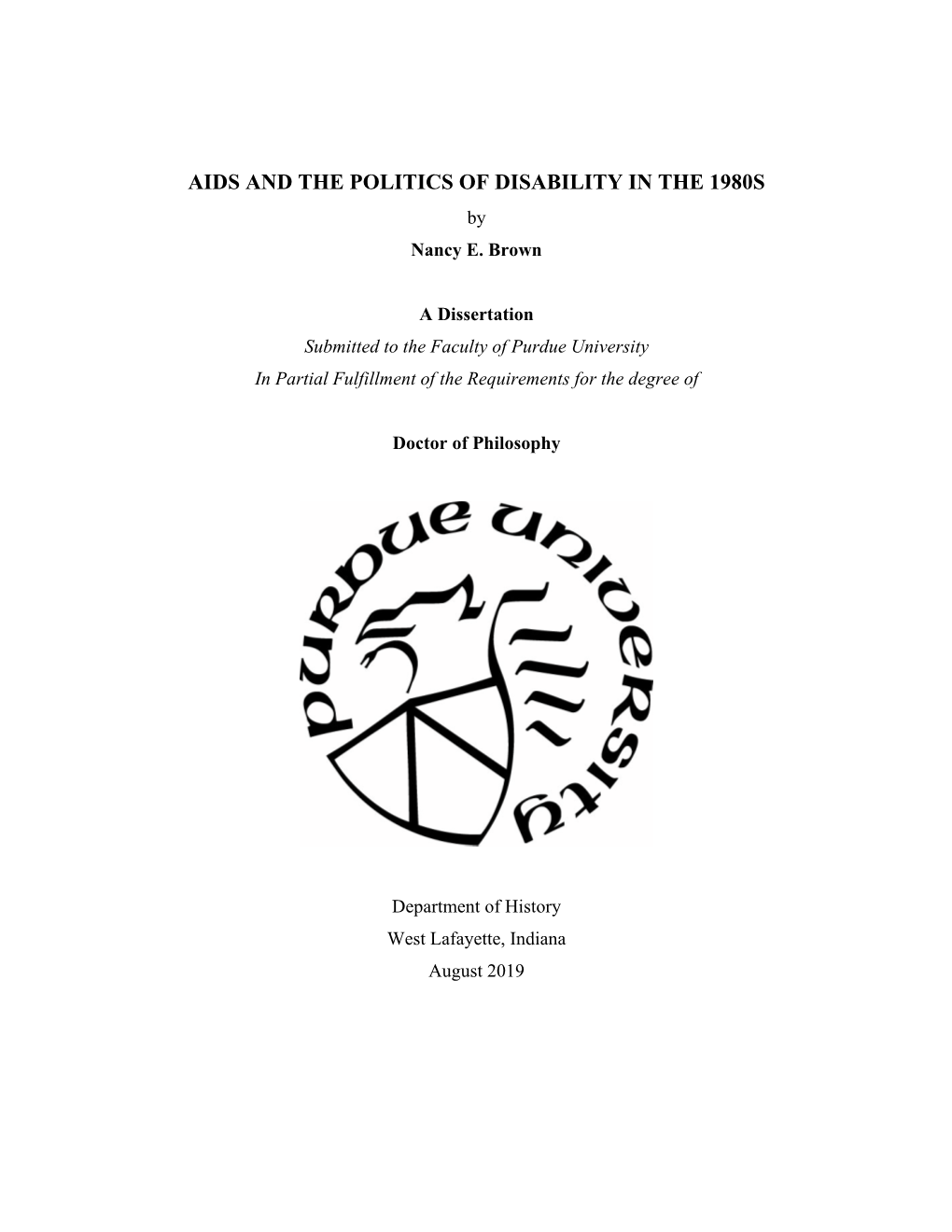 AIDS and the POLITICS of DISABILITY in the 1980S by Nancy E