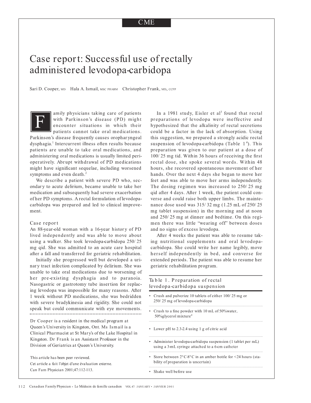 Case Report: Successful Use of Rectally Administered Levodopa-Carbidopa