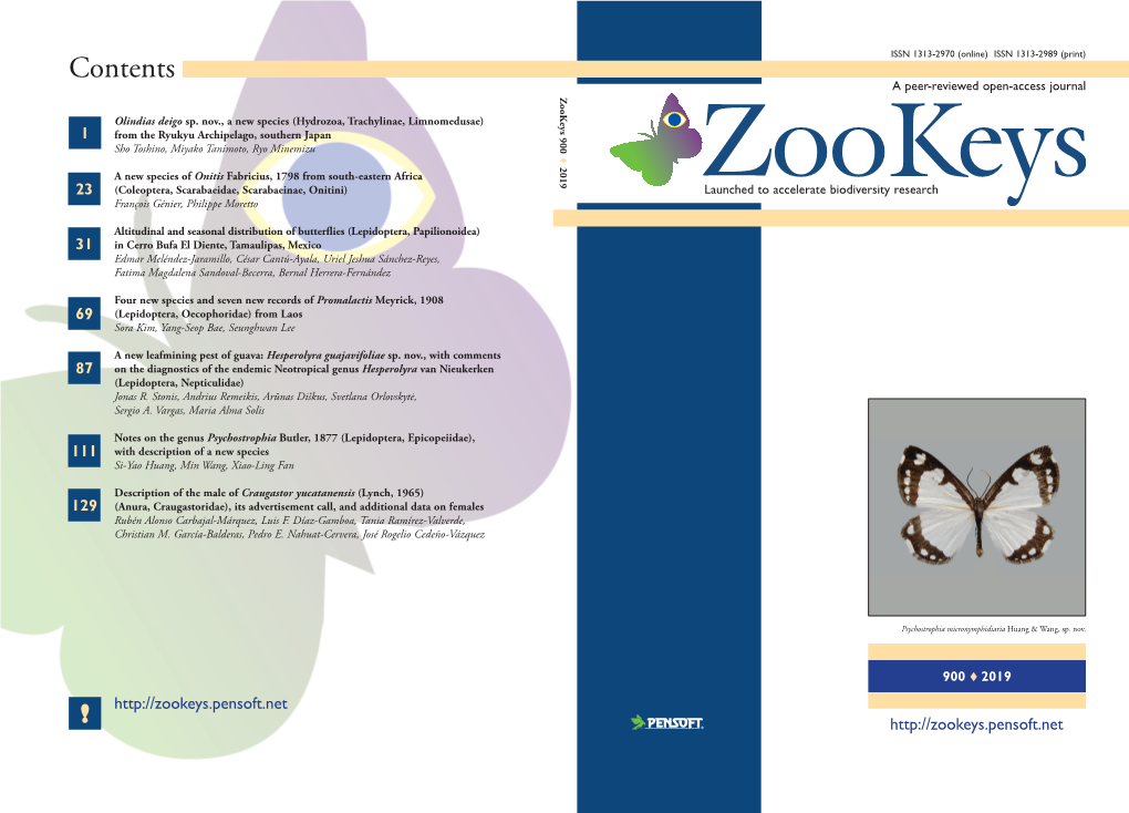 Contents a Peer-Reviewed Open-Access Journal Zookeys 900