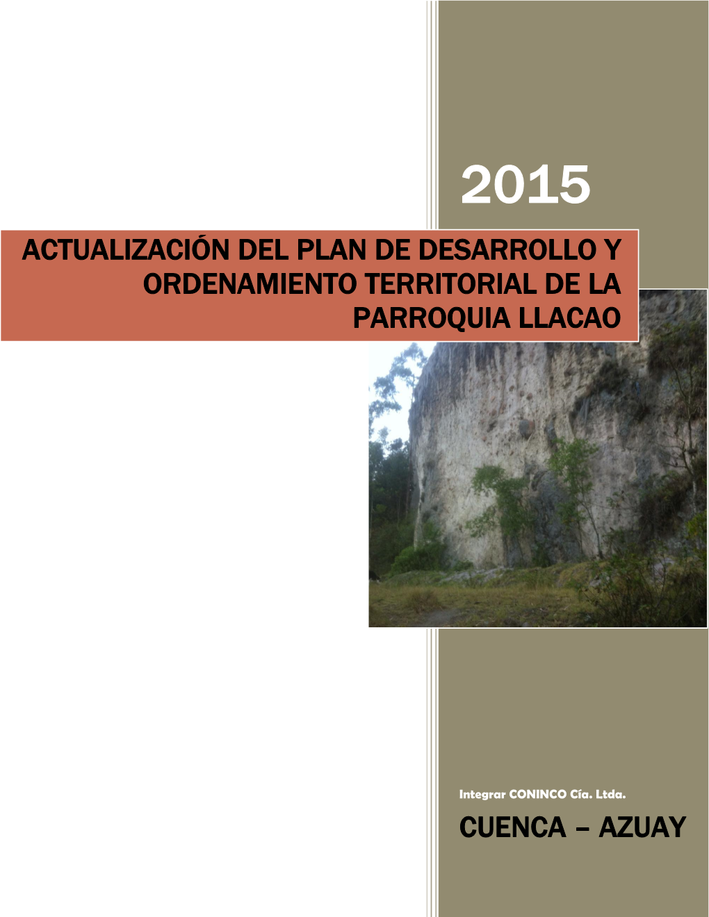 Actualización Del Plan De Desarrollo Y Ordenamiento Territorial De La Parroquia Llacao