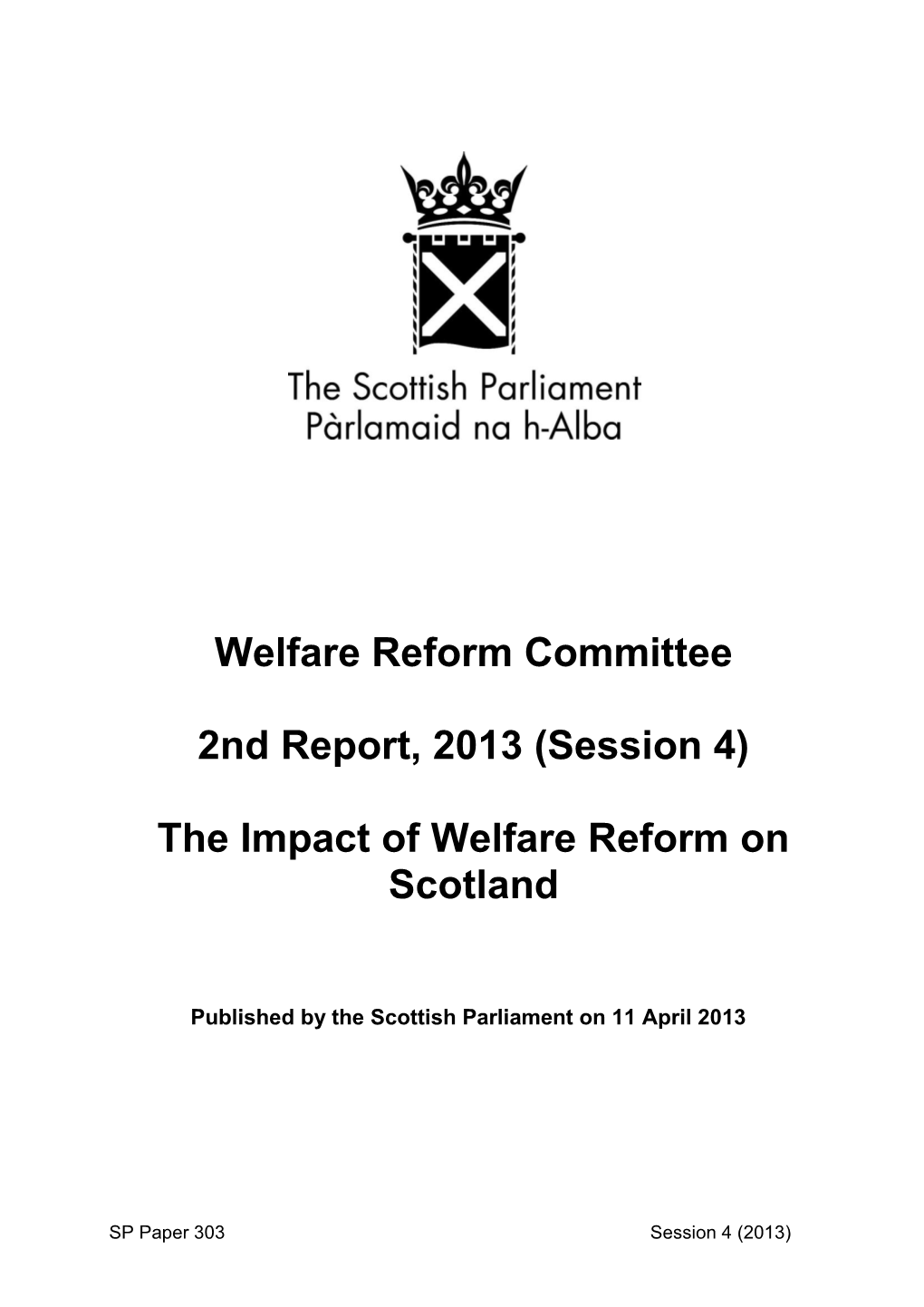 The Impact of Welfare Reform on Scotland