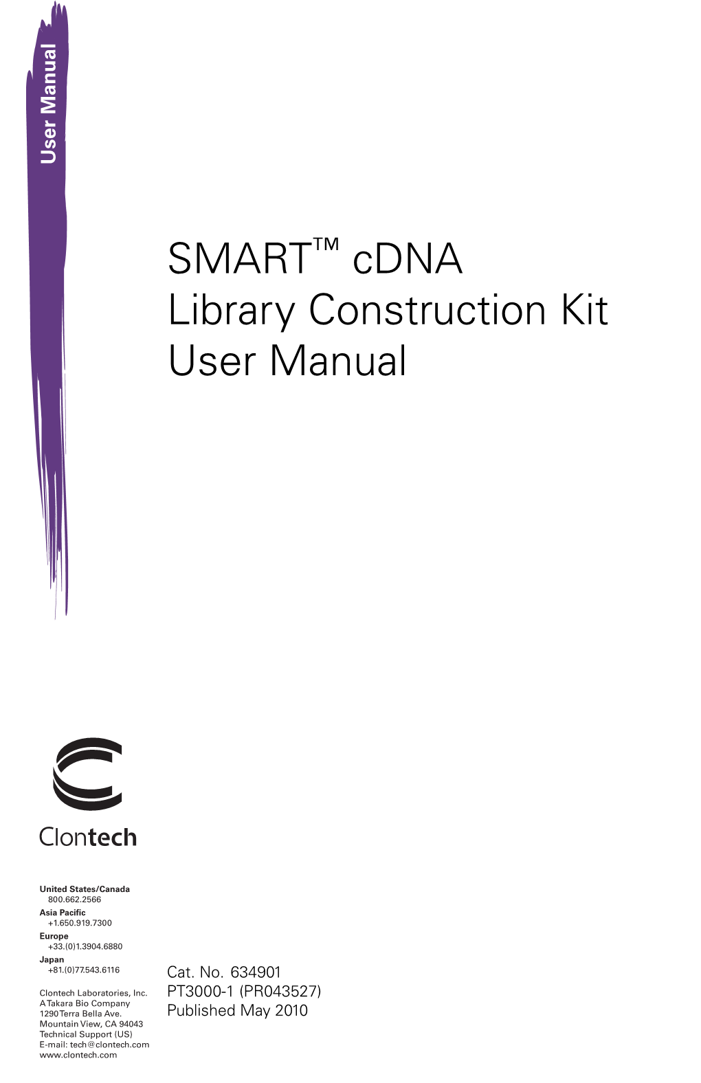 SMART™ Cdna Library Construction Kit User Manual