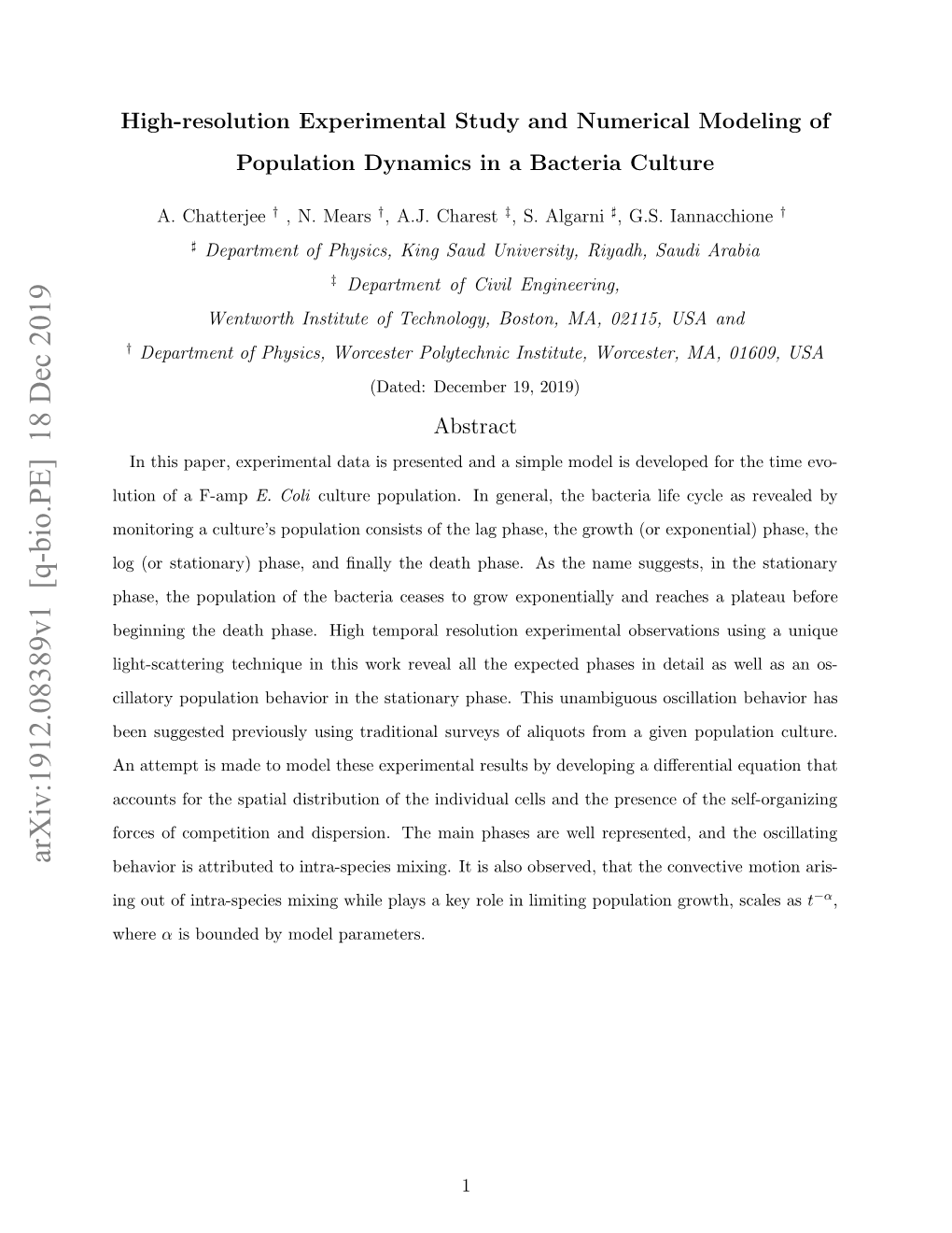 High-Resolution Experimental Study and Numerical Modeling Of