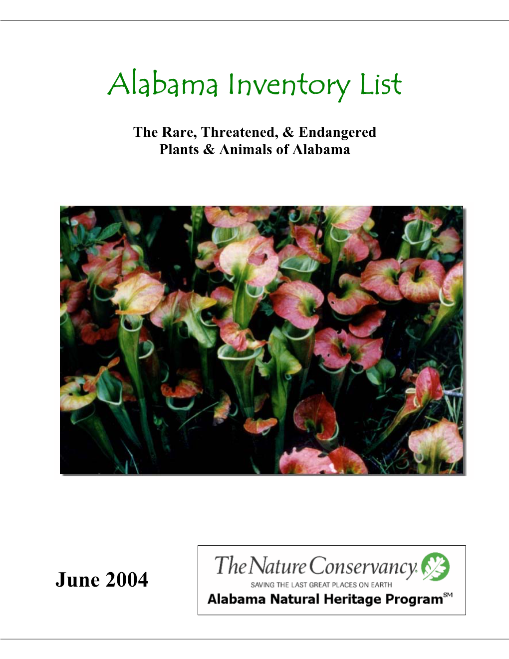 Alabama Inventory List