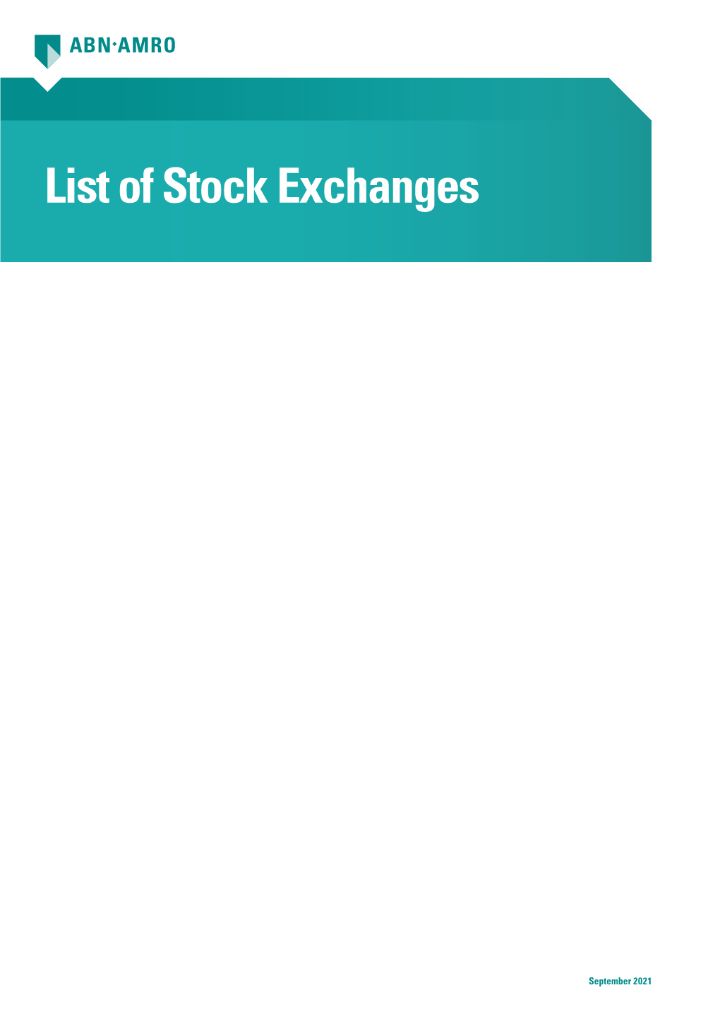 List of Stock Exchanges