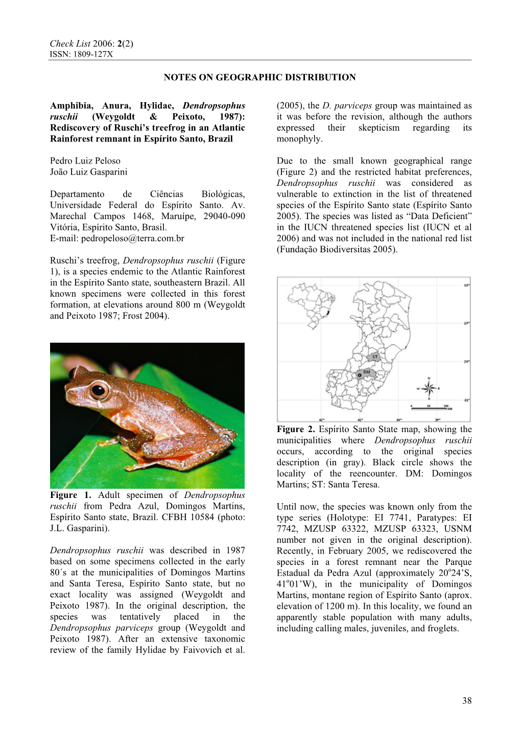 Check List 2006: 2(2) ISSN: 1809-127X