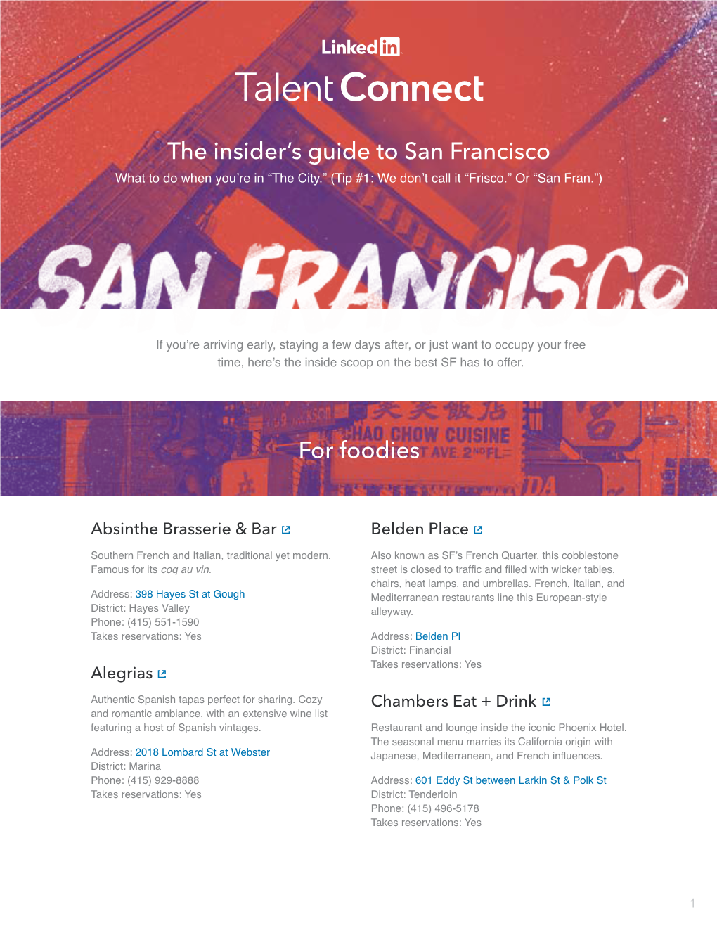 The Insider's Guide to San Francisco for Foodies