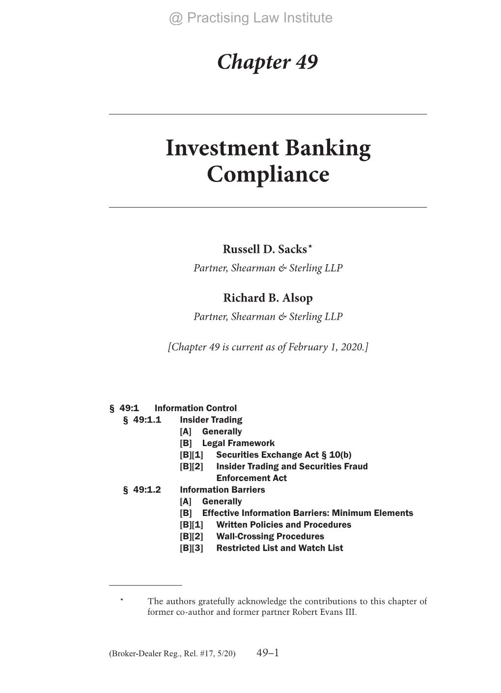 Investment Banking Compliance Compliance