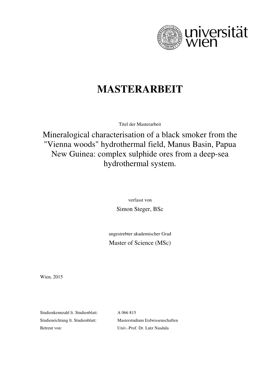 Mineralogical Characterisation of a Black Smoker From