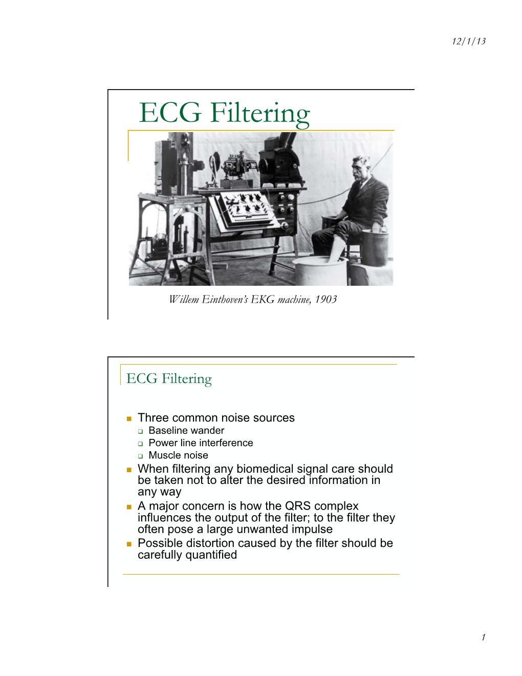 ECG Filtering