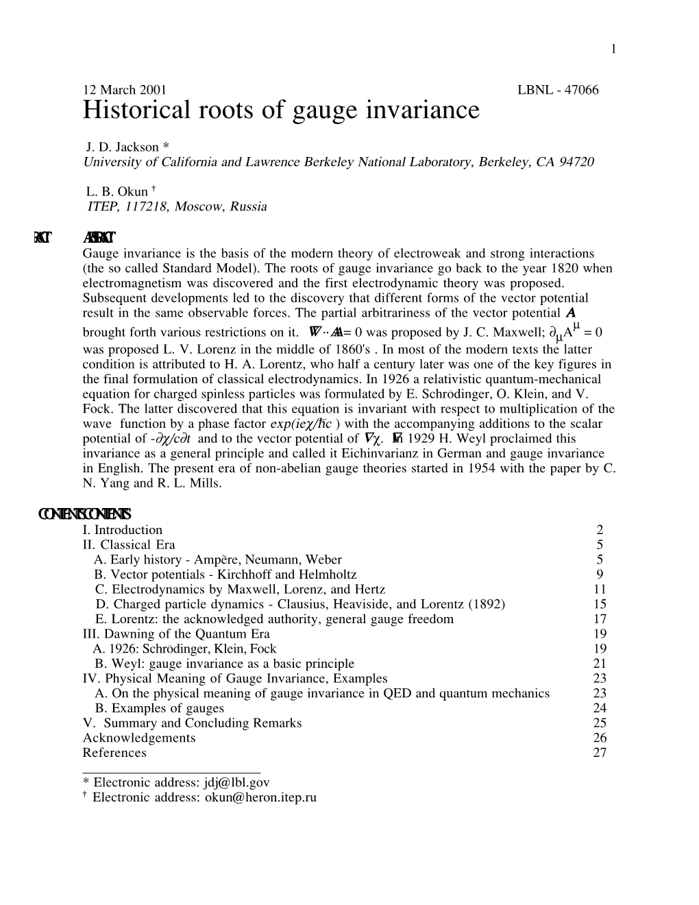 Historical Roots of Gauge Invariance