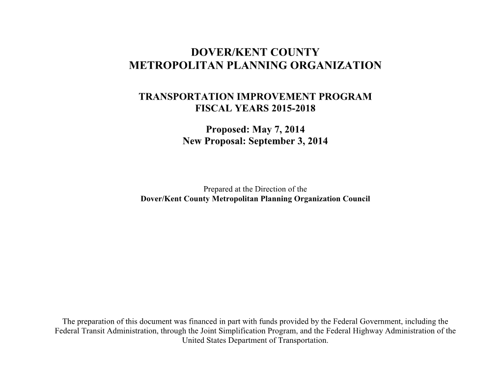 Dover/Kent County Metropolitan Planning Organization