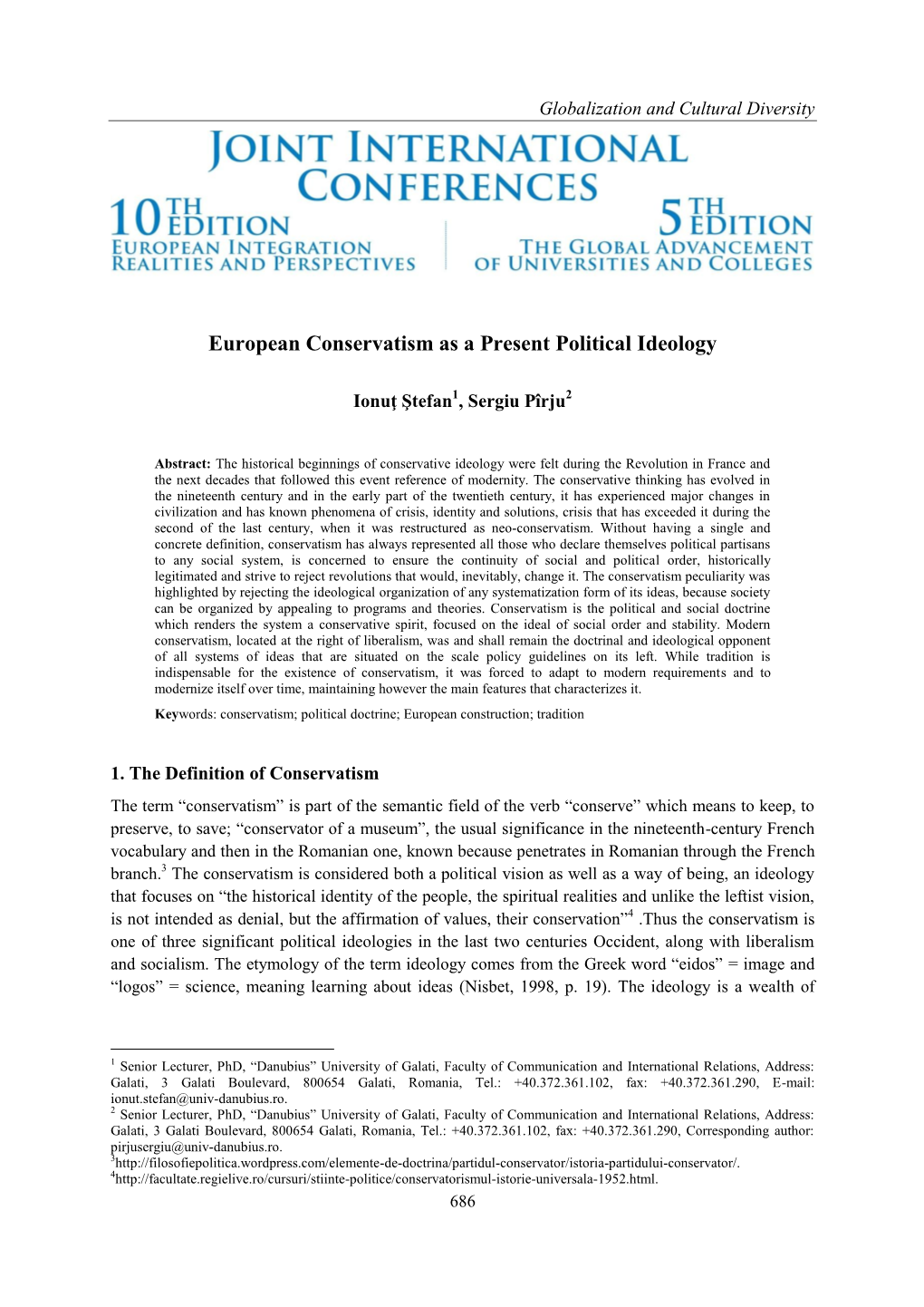 European Conservatism As a Present Political Ideology