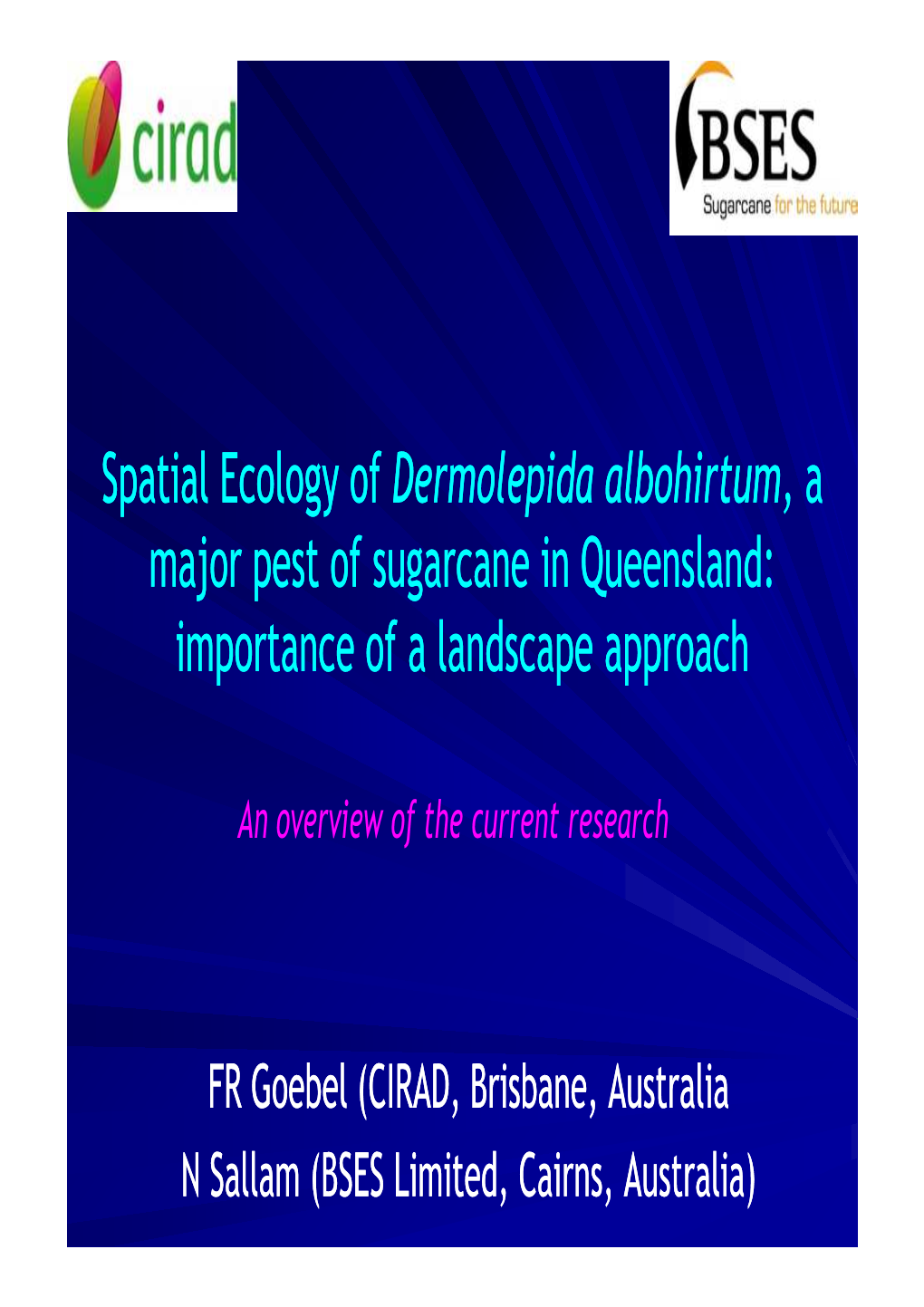 Of Sugarcane in Queensland: Importance of a Landscape Approach