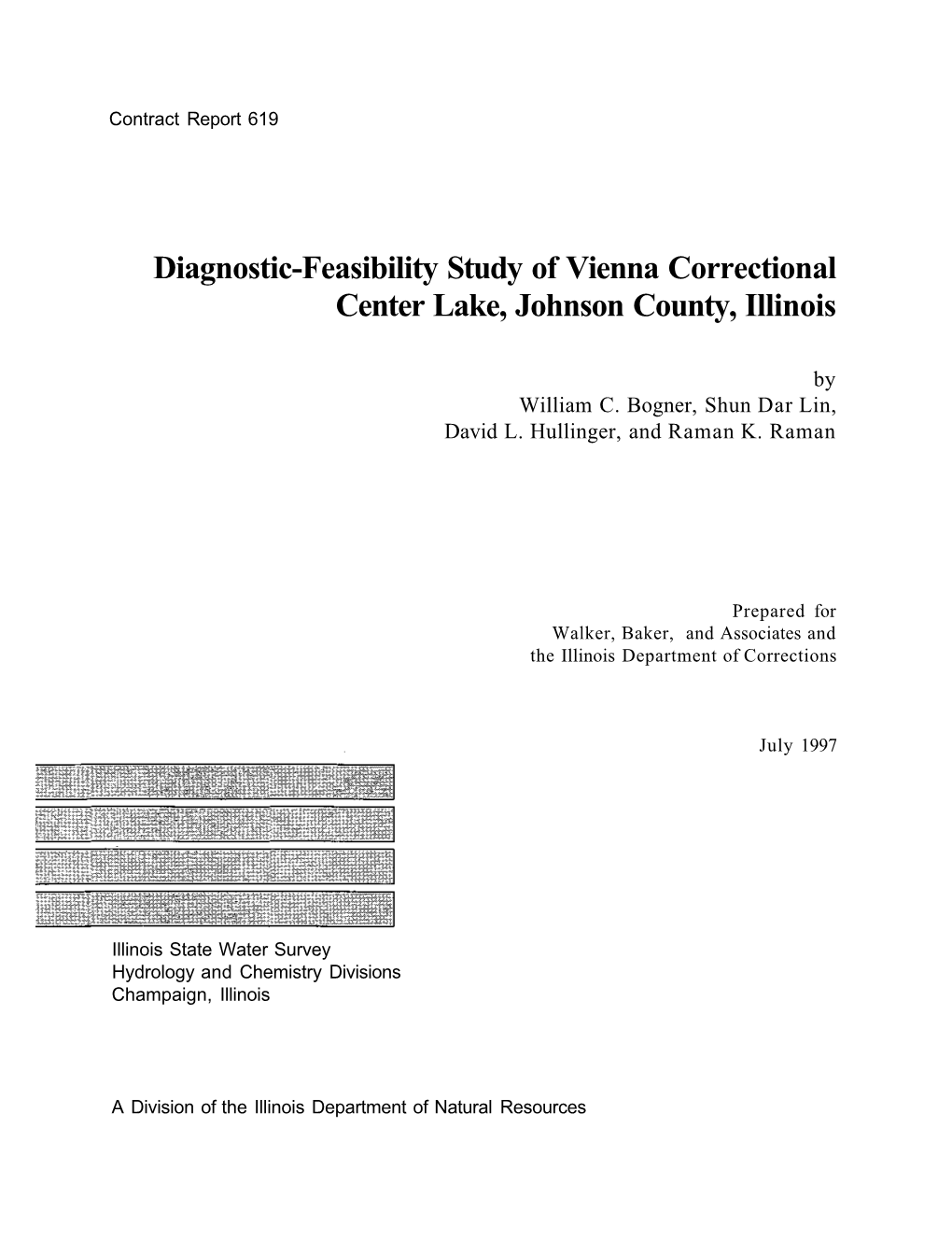 Diagnostic-Feasibility Study of Vienna Correctional Center Lake, Johnson County, Illinois. Champaign, IL