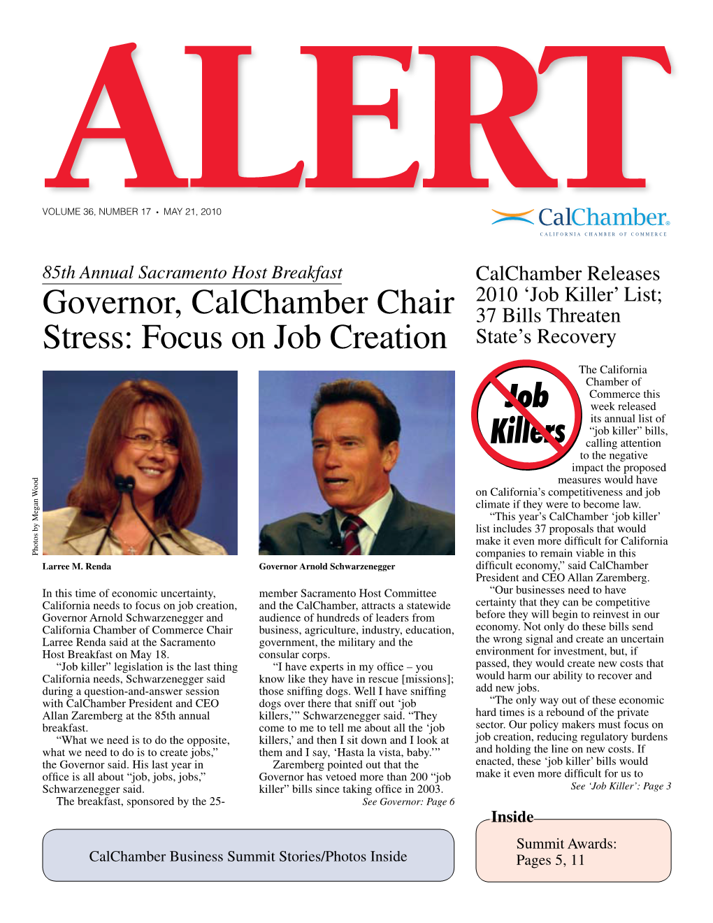 Governor, Calchamber Chair Stress: Focus on Job Creation