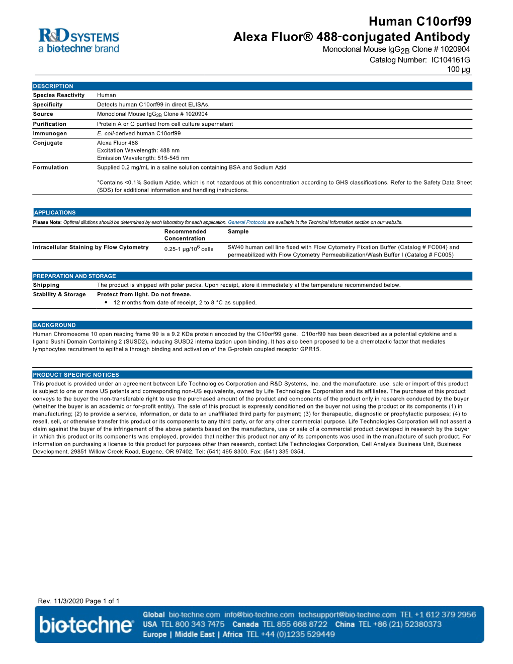 Human C10orf99 Alexa Fluor® 488‑Conjugated Antibody