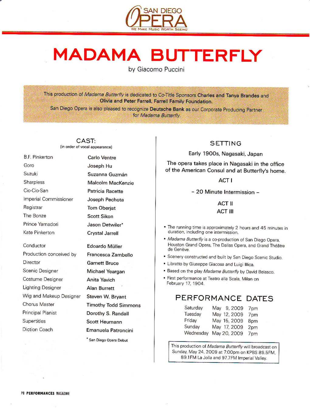 MADAMA BUTTERFLY by Giacomopuccini
