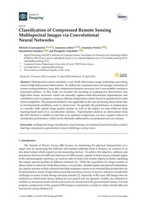Classification of Compressed Remote Sensing Multispectral Images Via