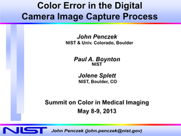 Color Error in the Digital Camera Image Capture Process