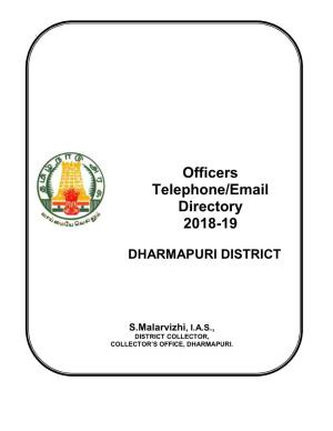 Officers Telephone/Email Directory 2018-19 DHARMAPURI DISTRICT