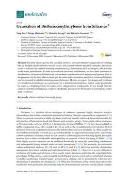 Generation of Bis(Ferrocenyl)Silylenes from Siliranes