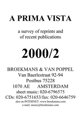 Prima Vista 2000-2