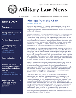 Virginia State Bar Military Law Section Newsletter