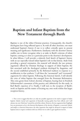 Baptism and Infant Baptism from the New Testament Through Barth