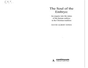 Jones, David Albert, the Soul of the Embryo