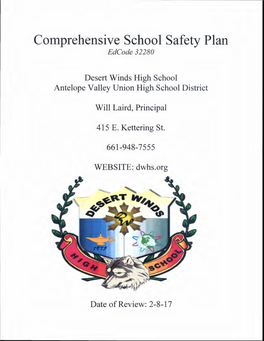 Comprehensive School Safety Plan Edcode 32280
