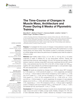 The Time-Course of Changes in Muscle Mass, Architecture and Power During 6 Weeks of Plyometric Training