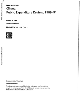 Ghana Public Expenditure Review, 1989-91