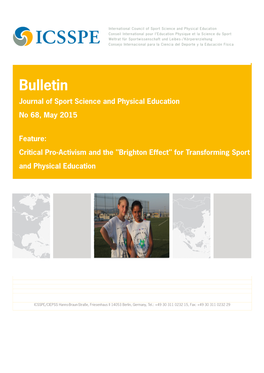 Bulletin Journal of Sport Science and Physical Education No 68, May 2015