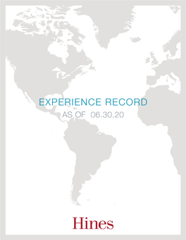 Experience Record As of 06.30.20