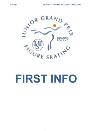 First Info ISU Junior Grand Prix 2017/2018 – Gdańsk, POL 1