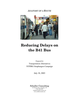 Reducing Delays on the B41 Bus