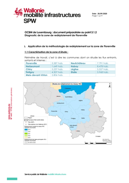 OCBM De Luxembourg : Document Préparatoire Au Point 3.1.2 Diagnostic De La Zone De Redéploiement De Florenville