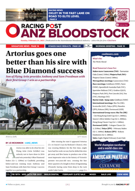 Artorius Goes One Better Than His Sire with Blue Diamond Success | 2 | Sunday, February 21, 2021