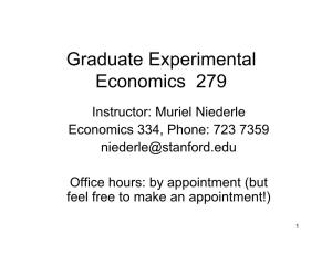 Graduate Experimental Economics 279
